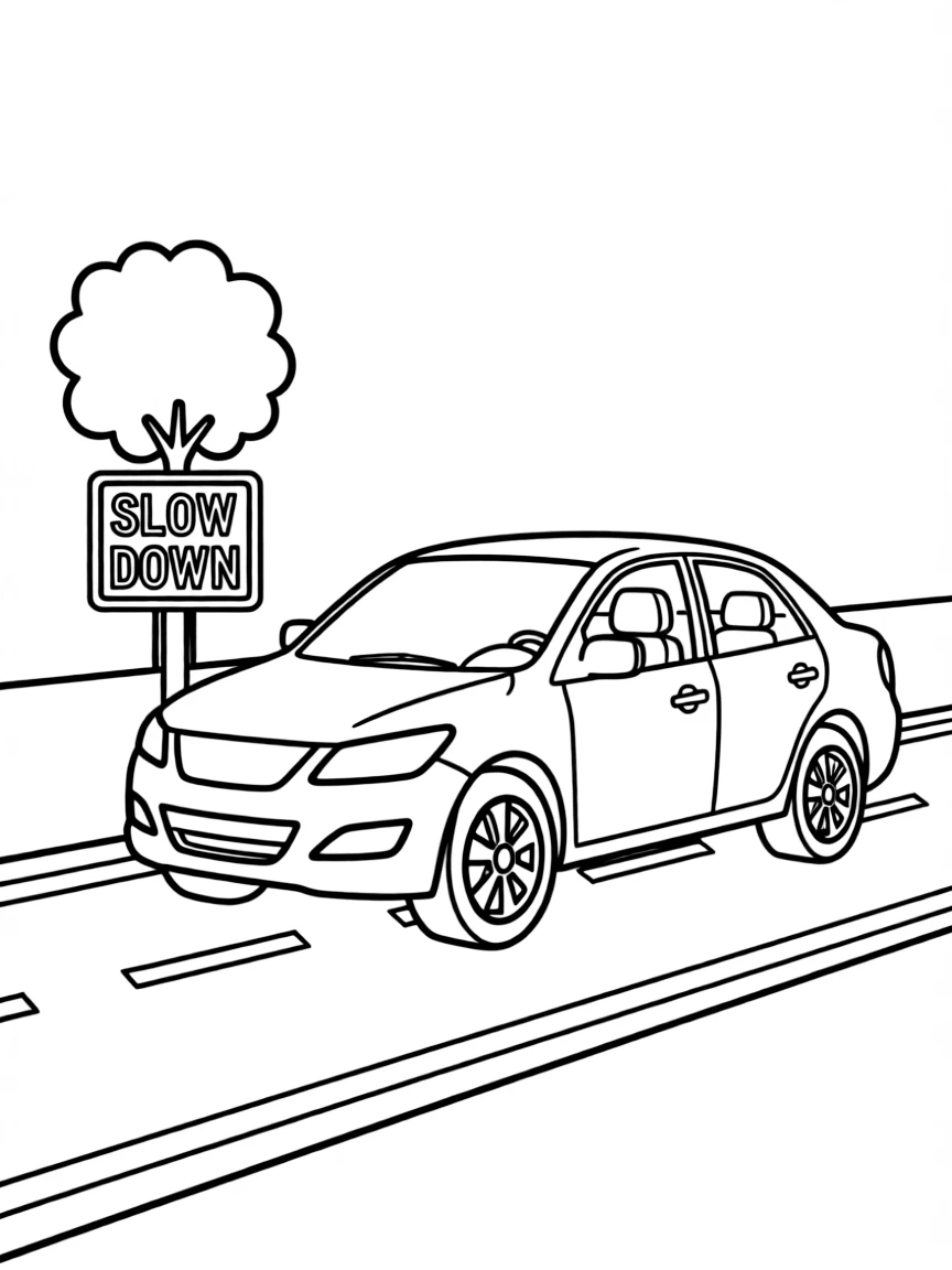 A car on a road.