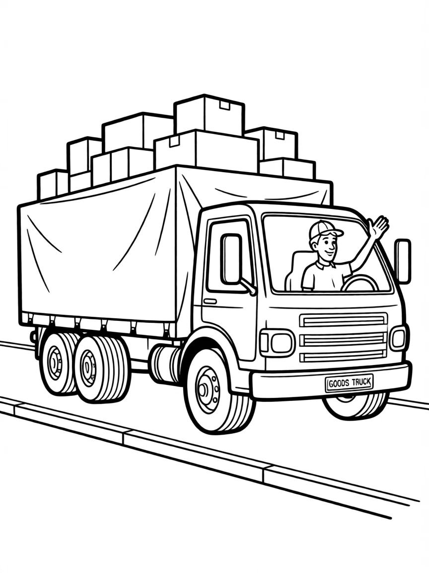 A truck carrying goods.