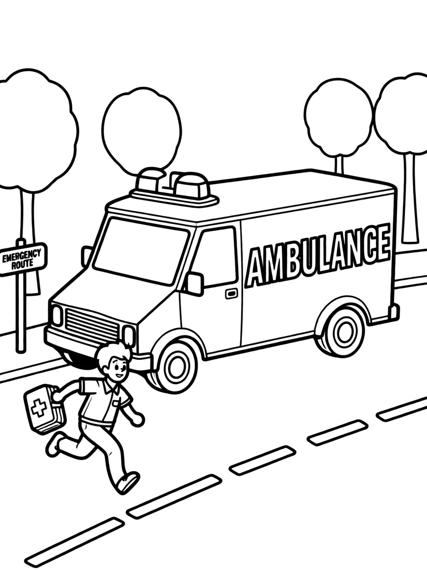 An ambulance rushing.