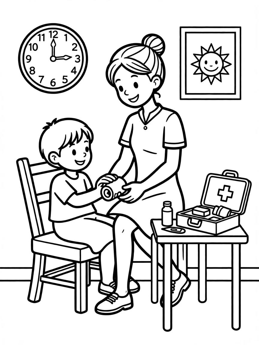 A nurse helping.