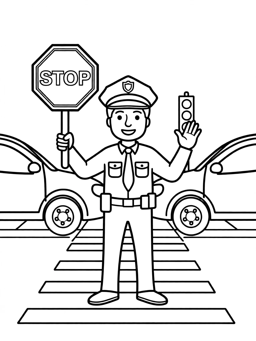 A police officer directing traffic.