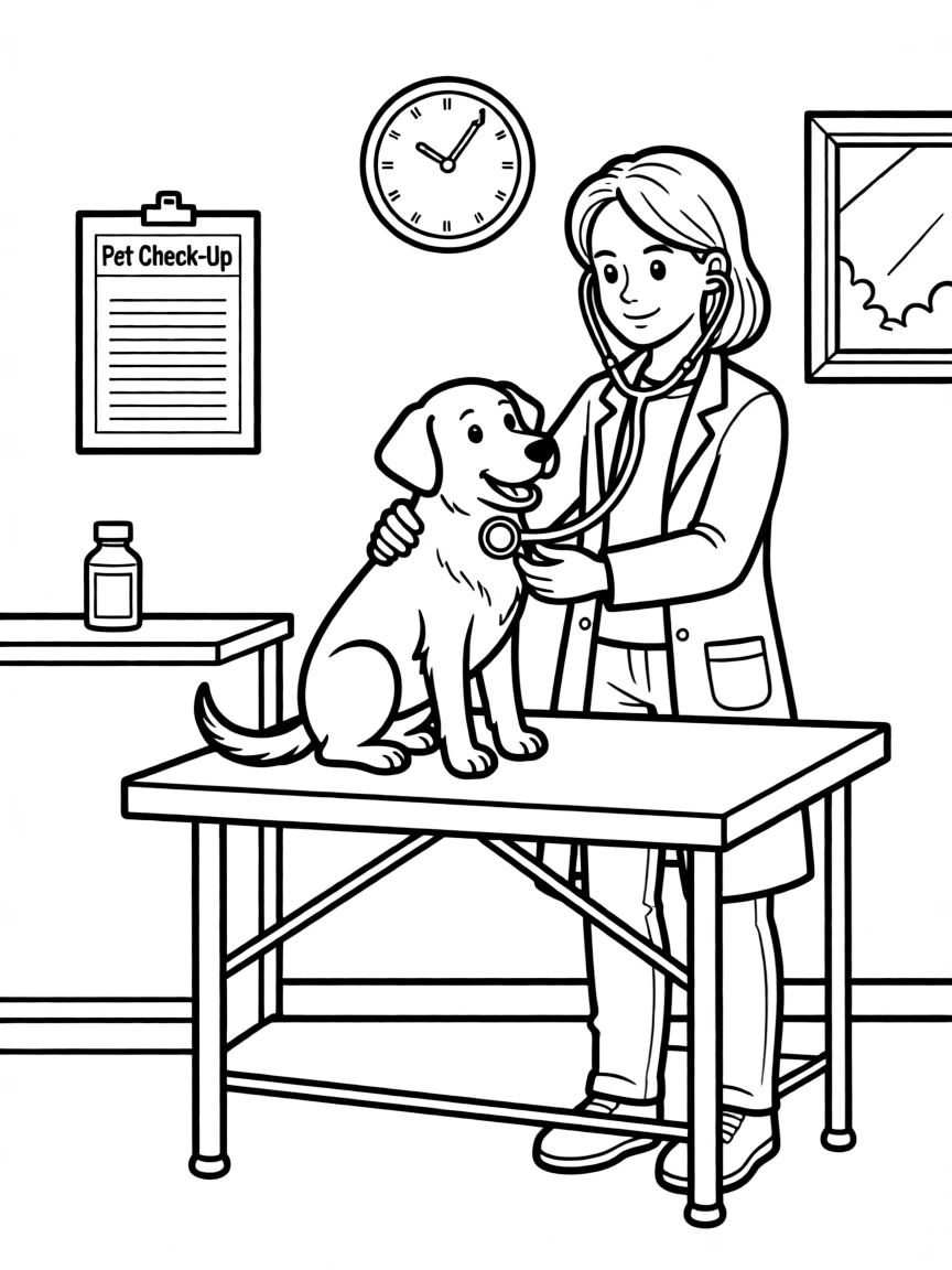 A veterinarian helping an animal.
