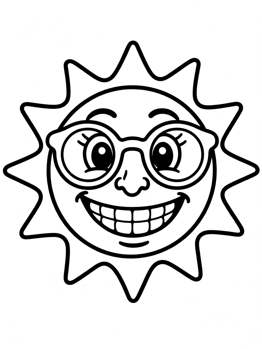 A cheerful sun wearing sunglasses.