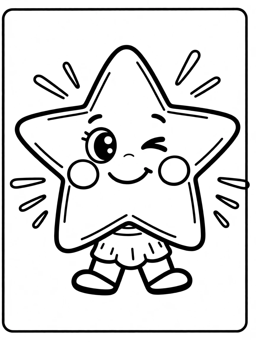 A friendly star winking.