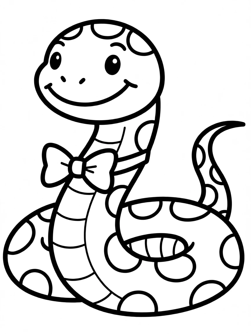 A slithering snake with a bow tie.