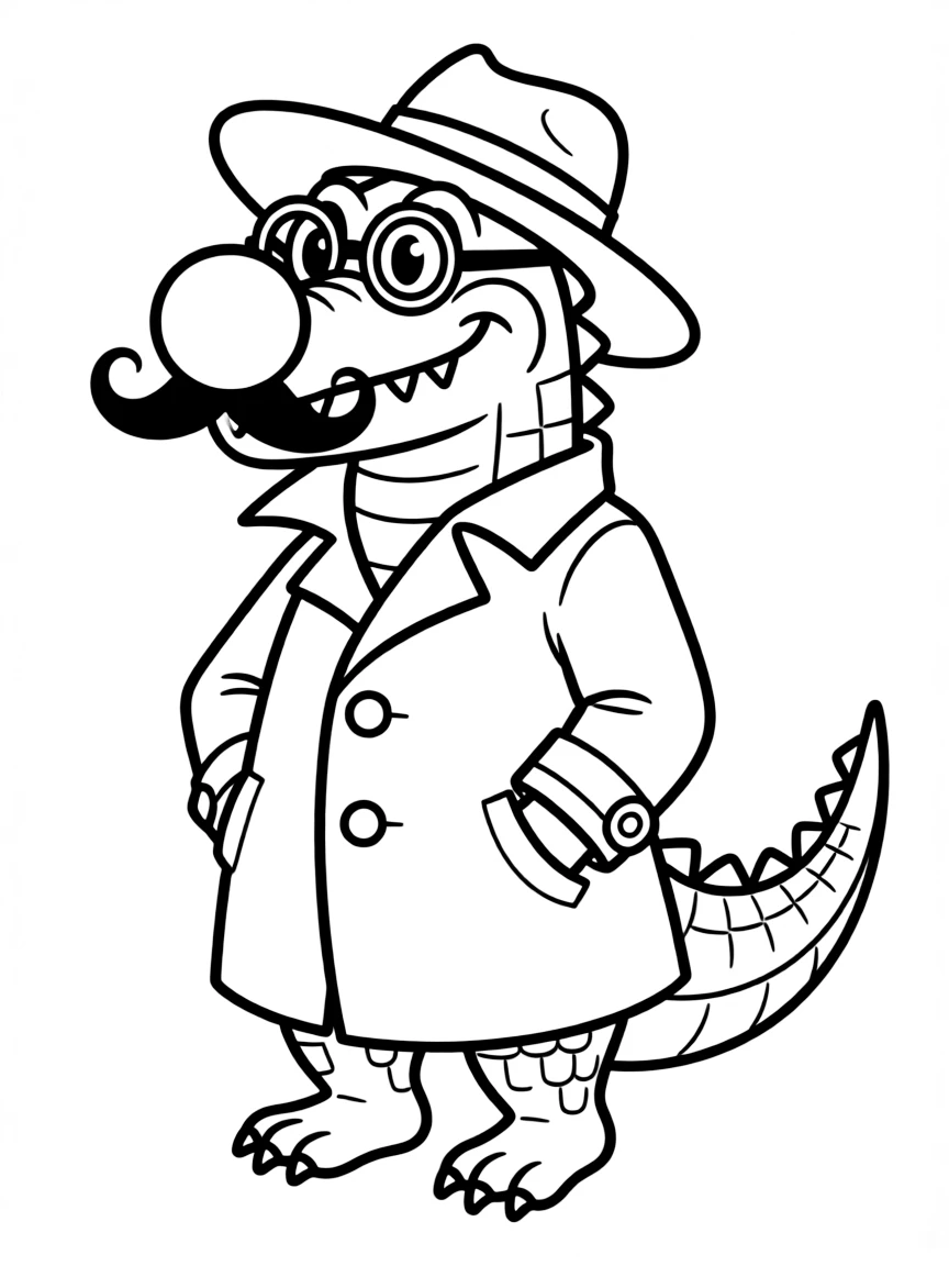 A sneaky crocodile wearing a disguise.