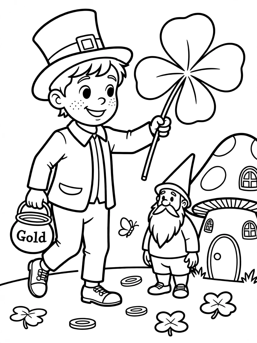 A mischievous leprechaun playing a prank.