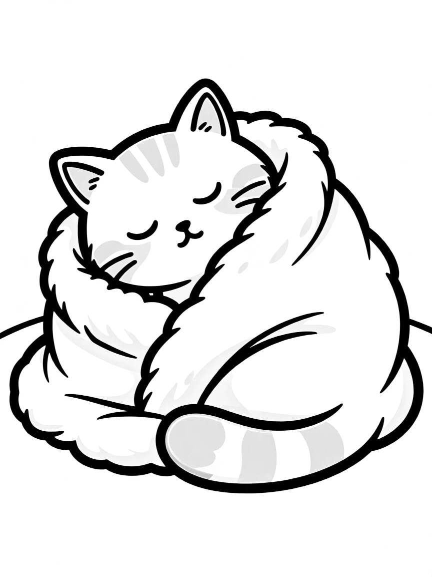 A sleepy cat wrapped in a cozy blanket.