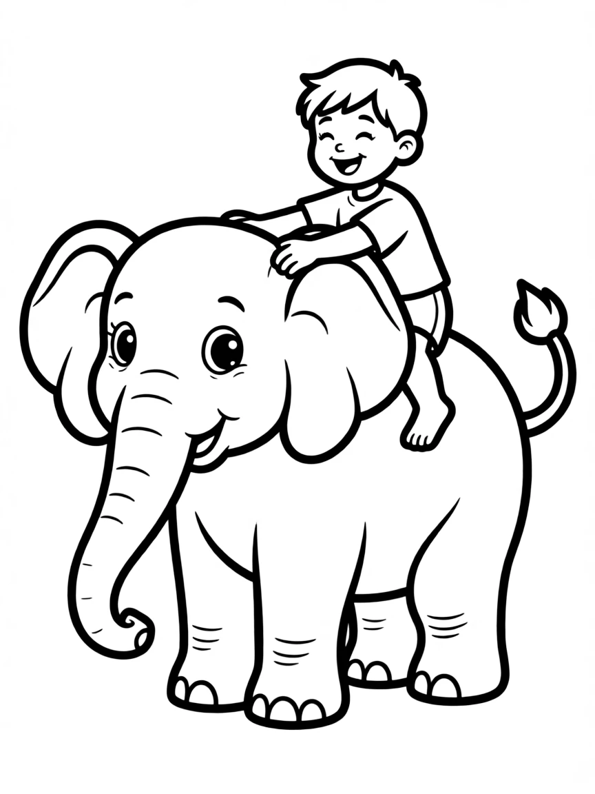 A big elephant giving a piggyback ride.