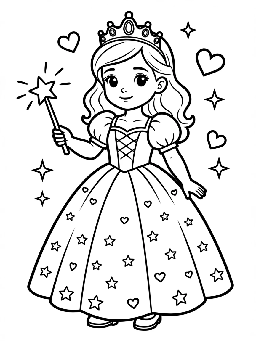 A child dressed as a beautiful princess.