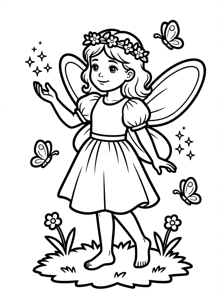 A child dressed as a magical fairy.