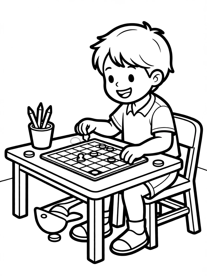 A child playing a board game.