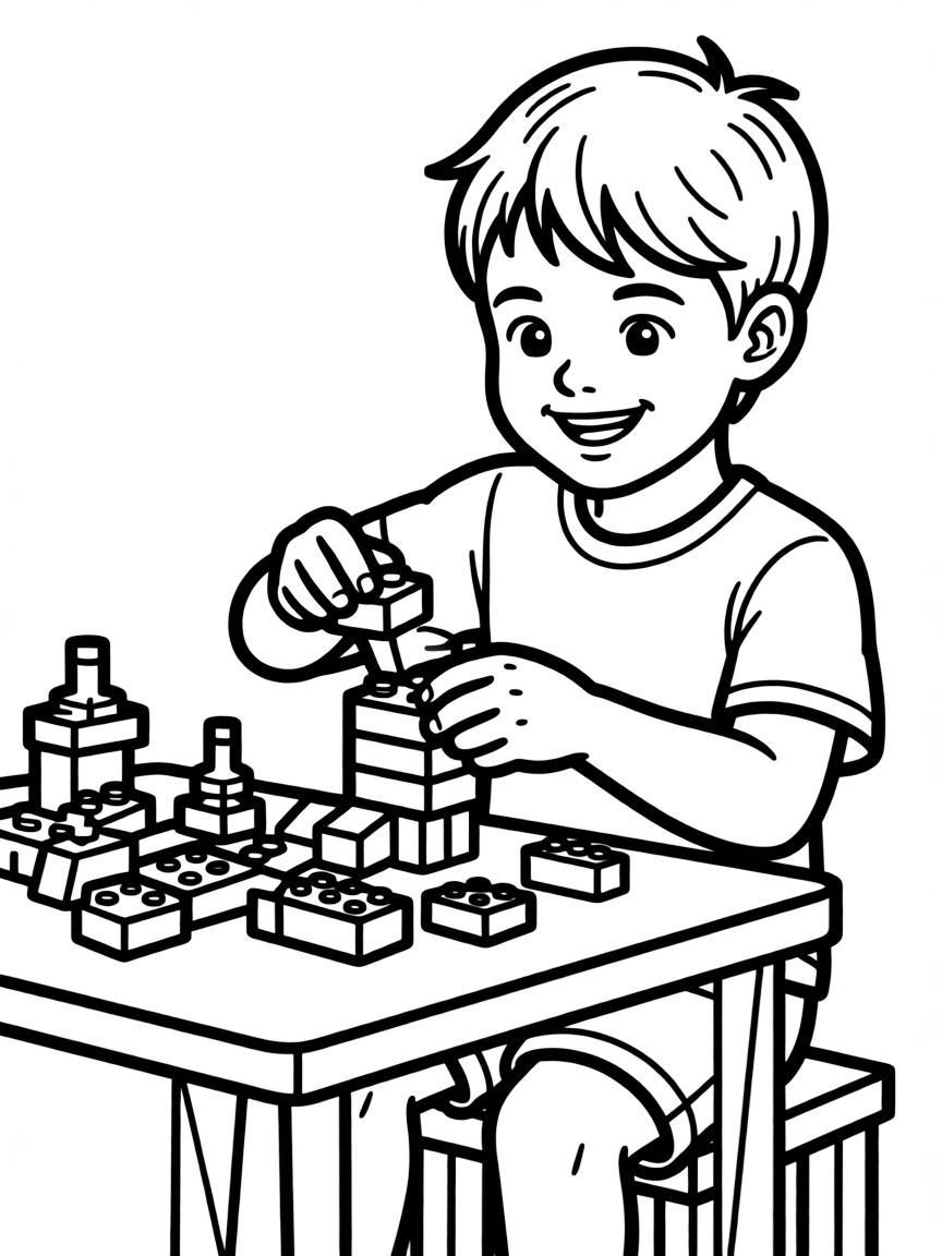 A child building with LEGOs.