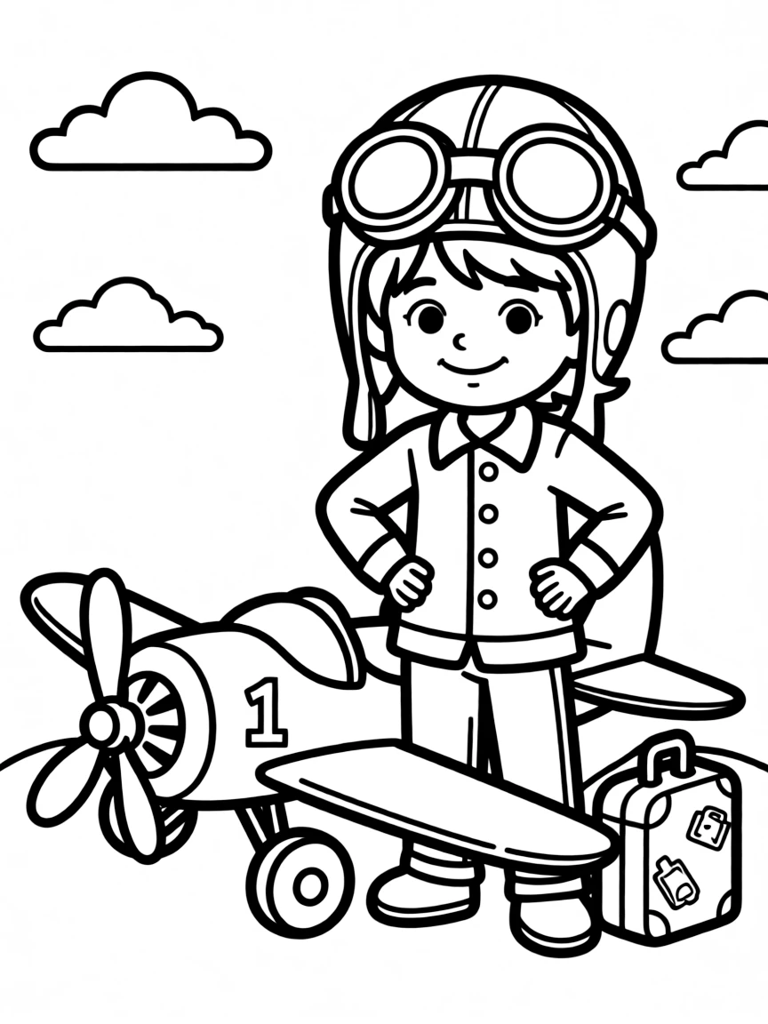 A child pretending to be a pilot.
