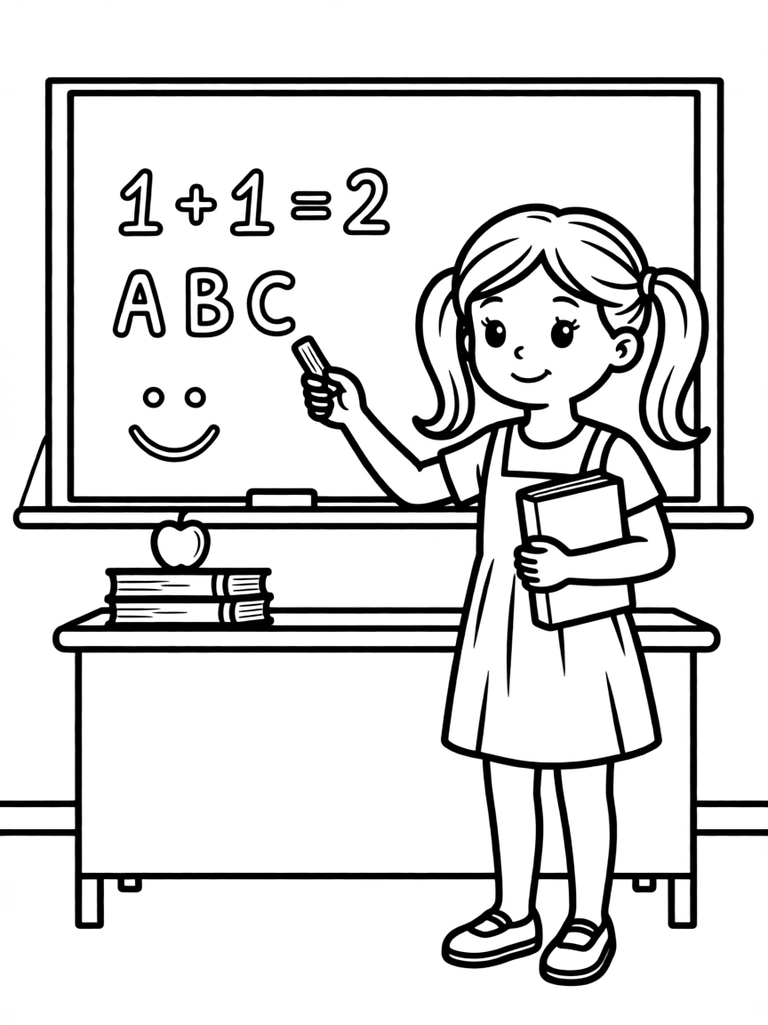 A child pretending to be a teacher.