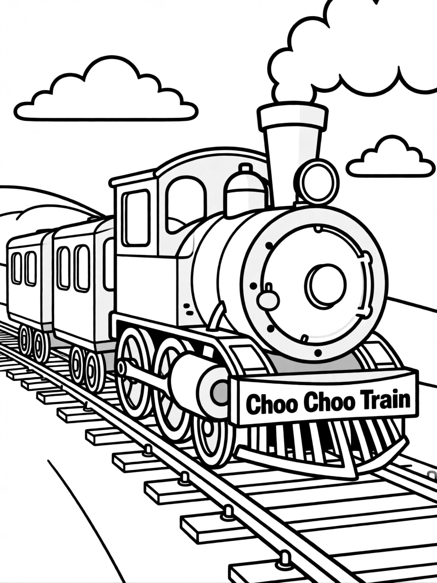 A train on tracks.