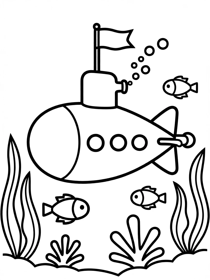 A submarine under the water.
