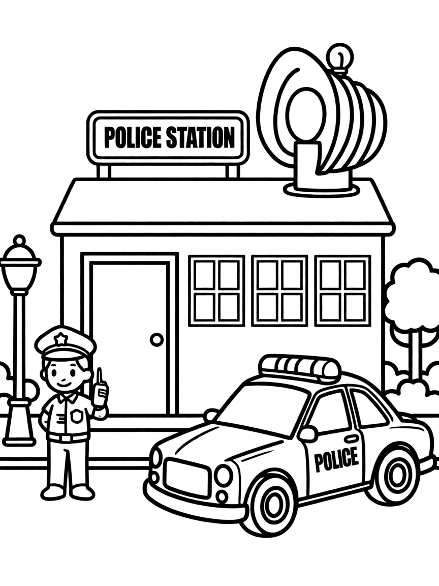 A police station with a siren.