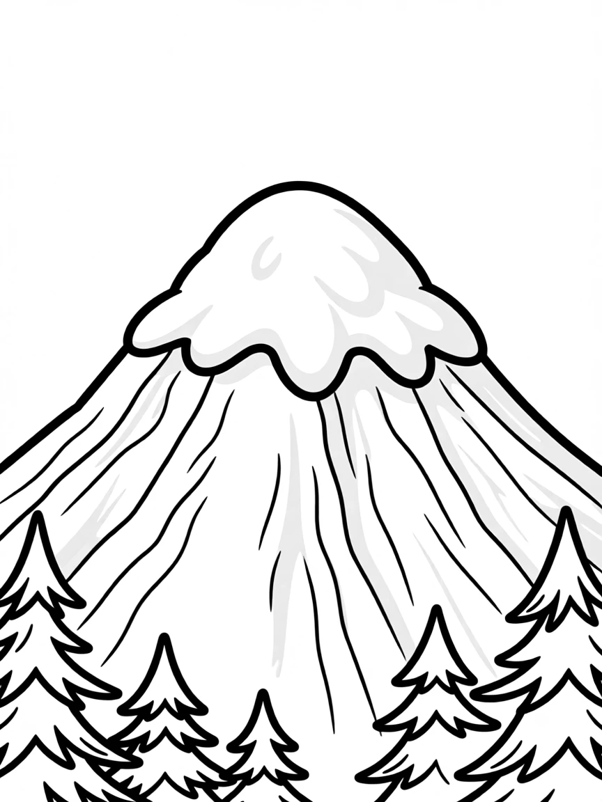 A mountain with snow.