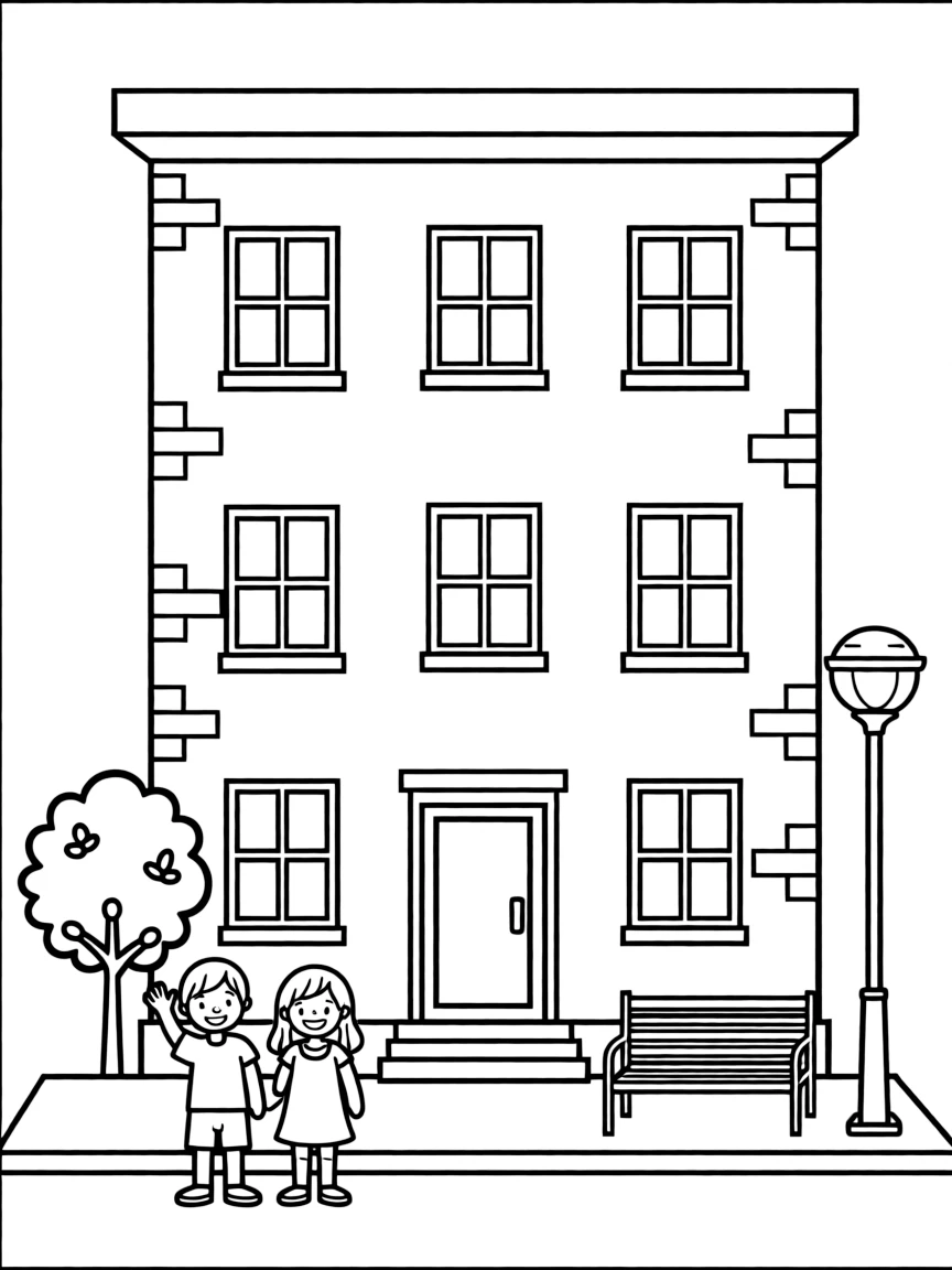 An apartment building.