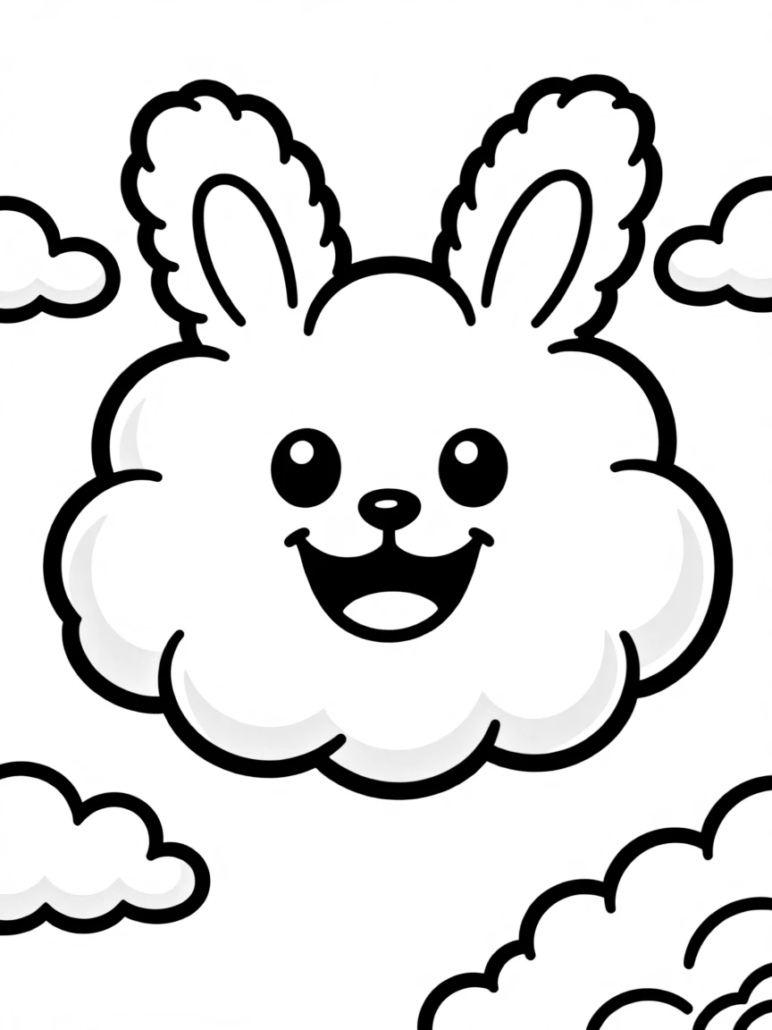 A fluffy cloud in a funny shape.