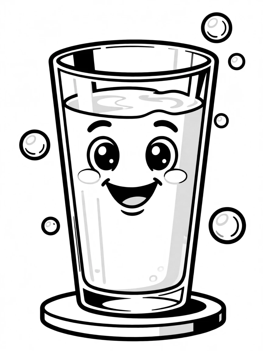 A cheerful glass of milk.