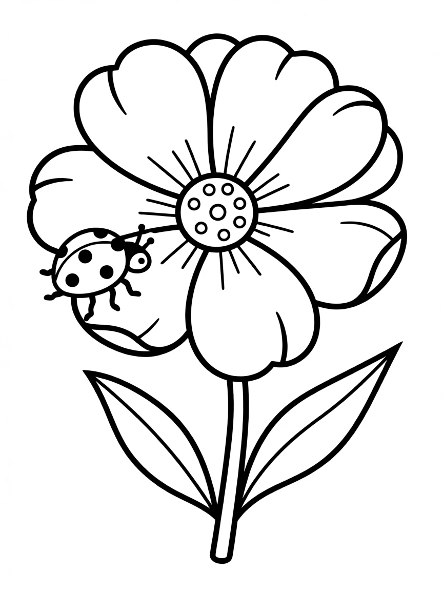 A tiny ladybug walking on a flower.