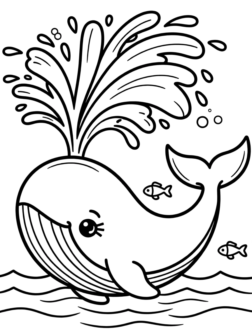 A big whale spouting water high.