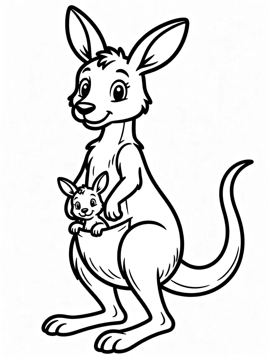 A bouncy kangaroo with a joey in its pouch.