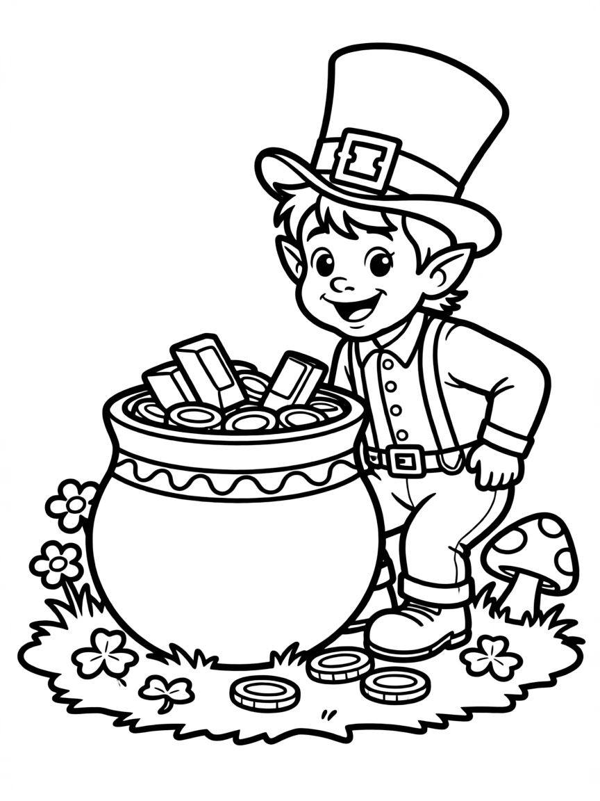 A mischievous leprechaun hiding gold.