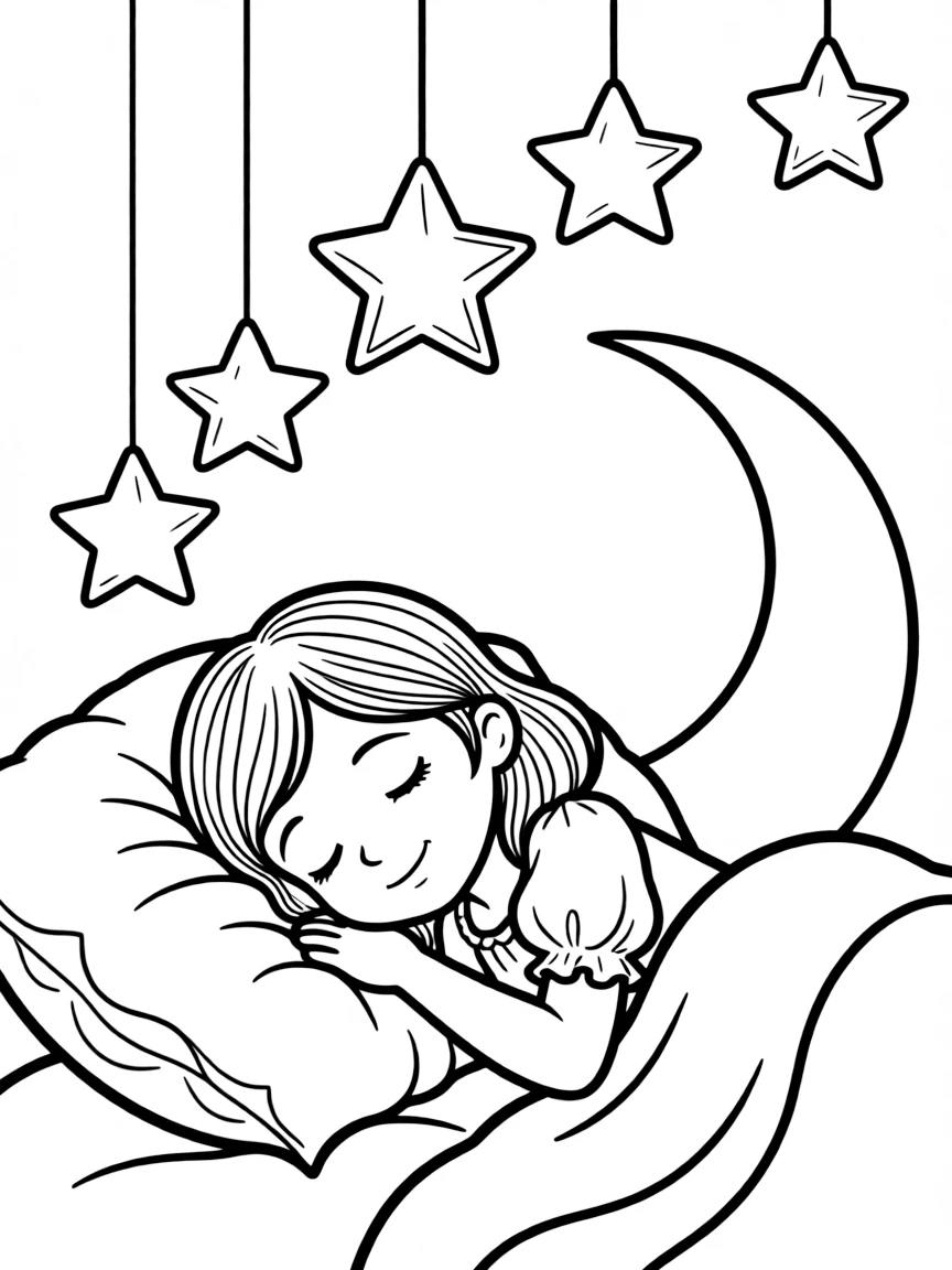 A sleeping beauty dreaming of stars.