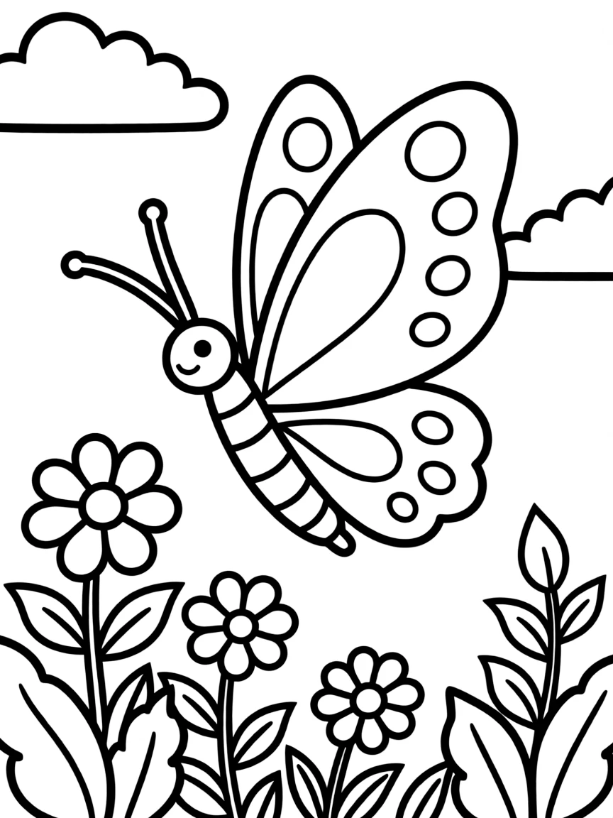 A dancing butterfly fluttering around.