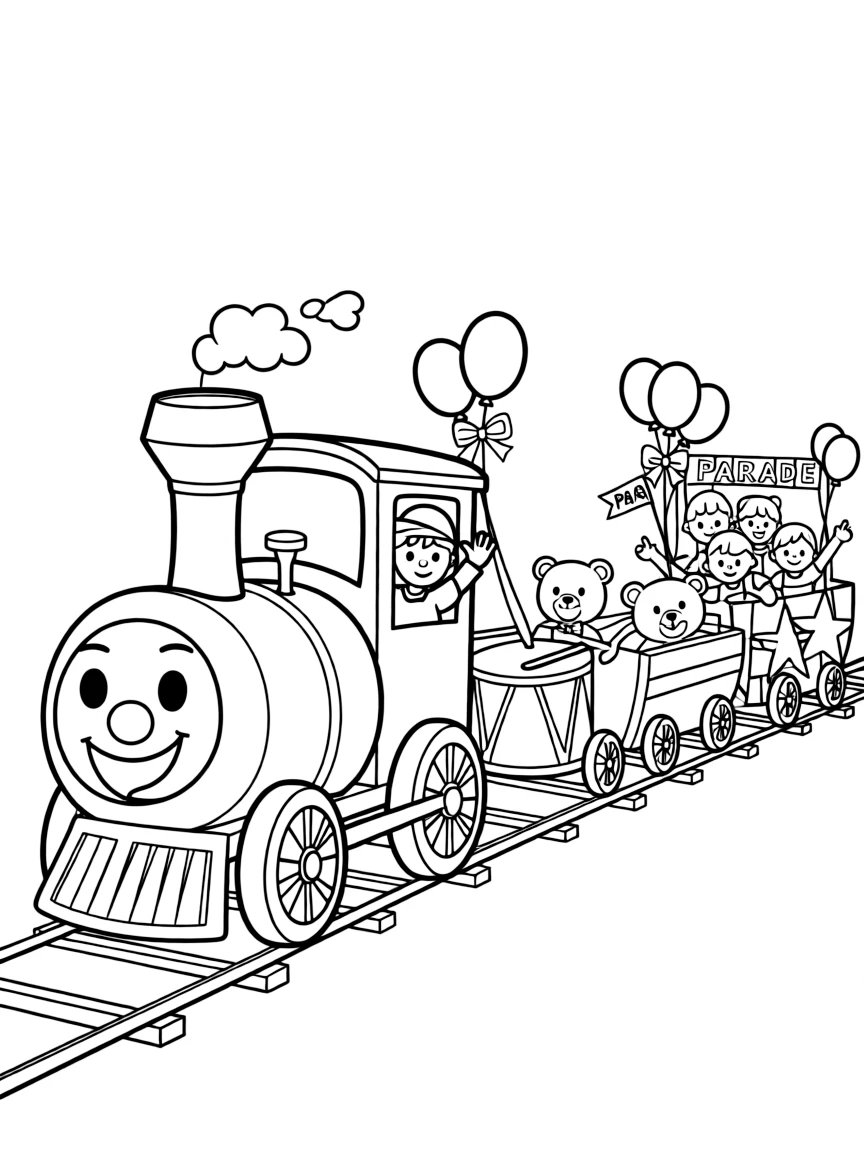 A determined little engine pulling a parade.
