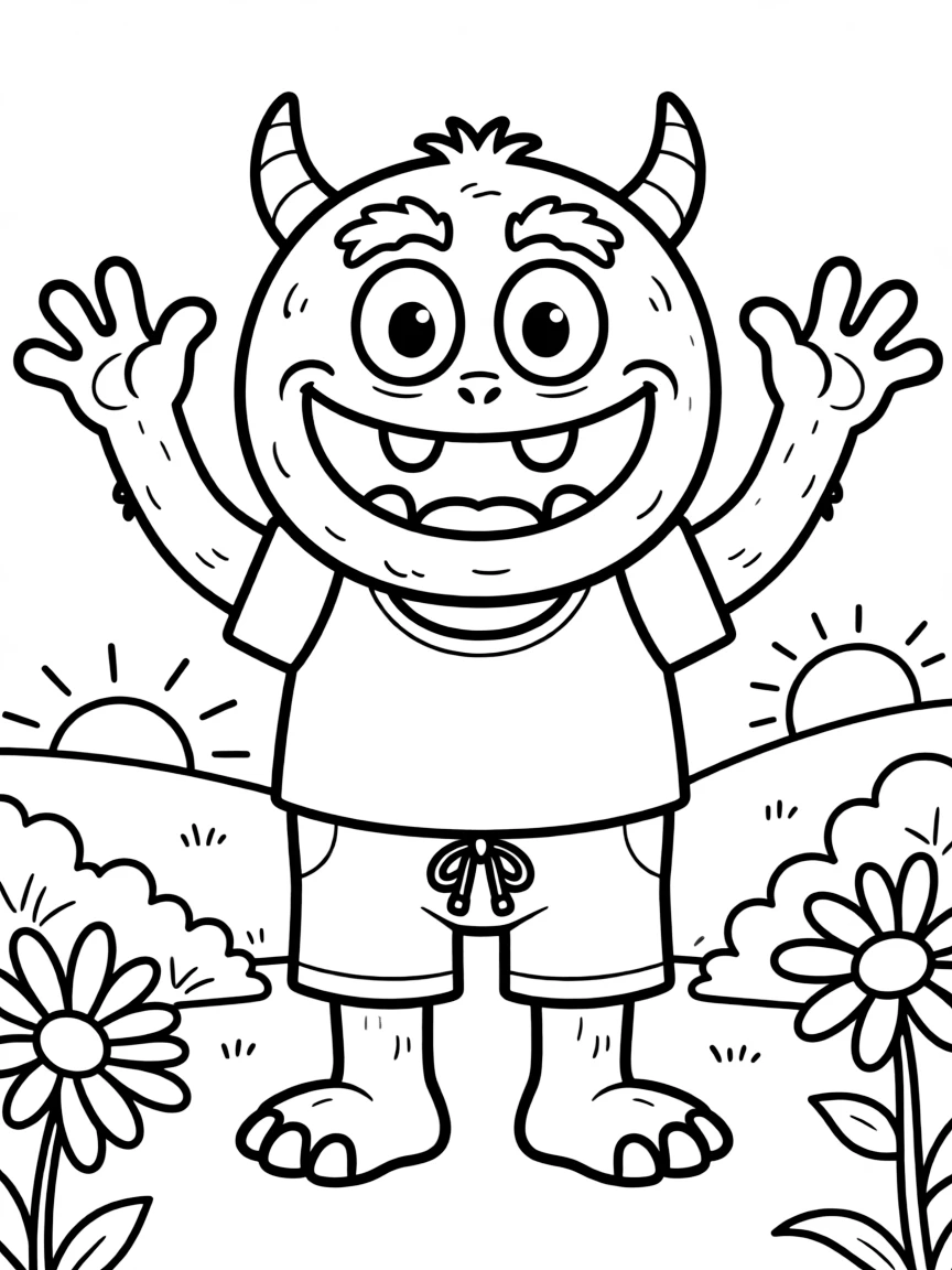 A giant monster making a funny face.