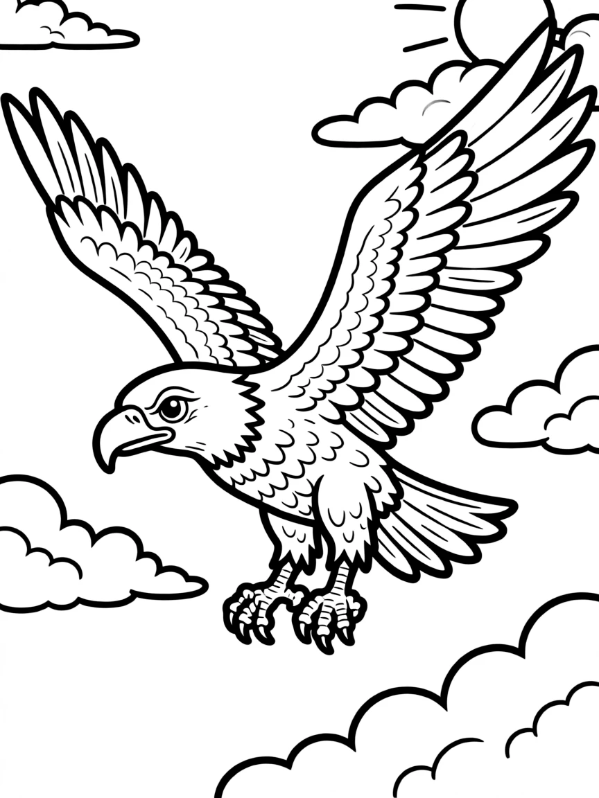 A majestic eagle flying high.