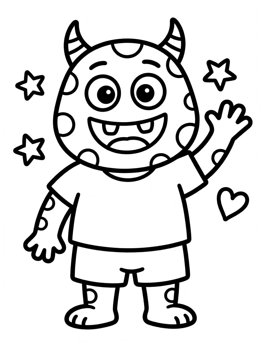A child drawing a monster.