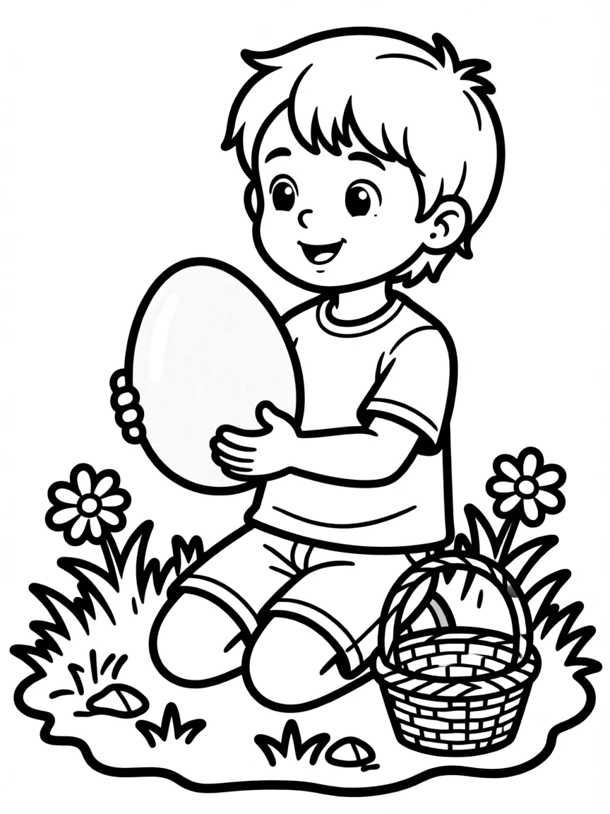 A child finding a golden egg.