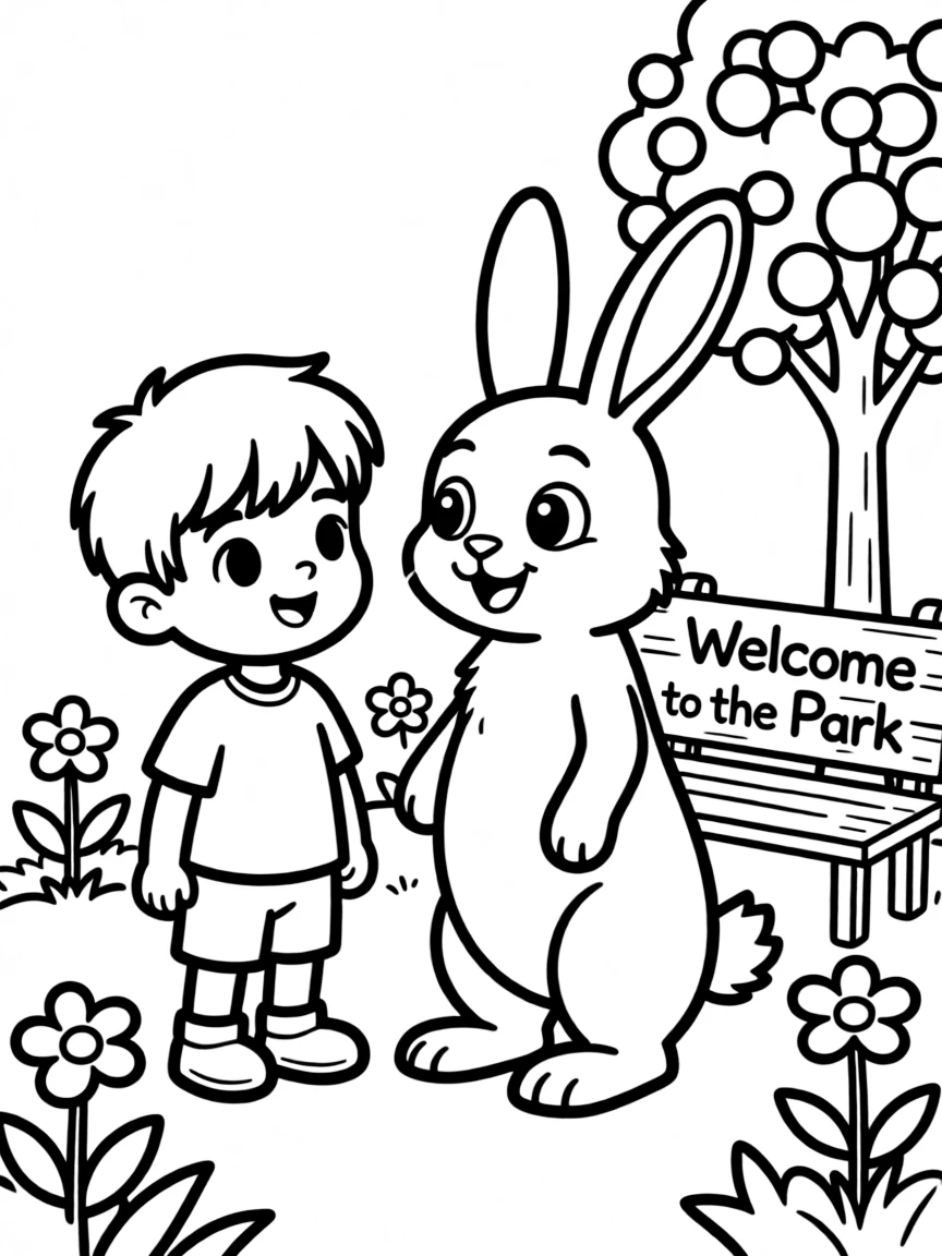 A child meeting a talking animal.