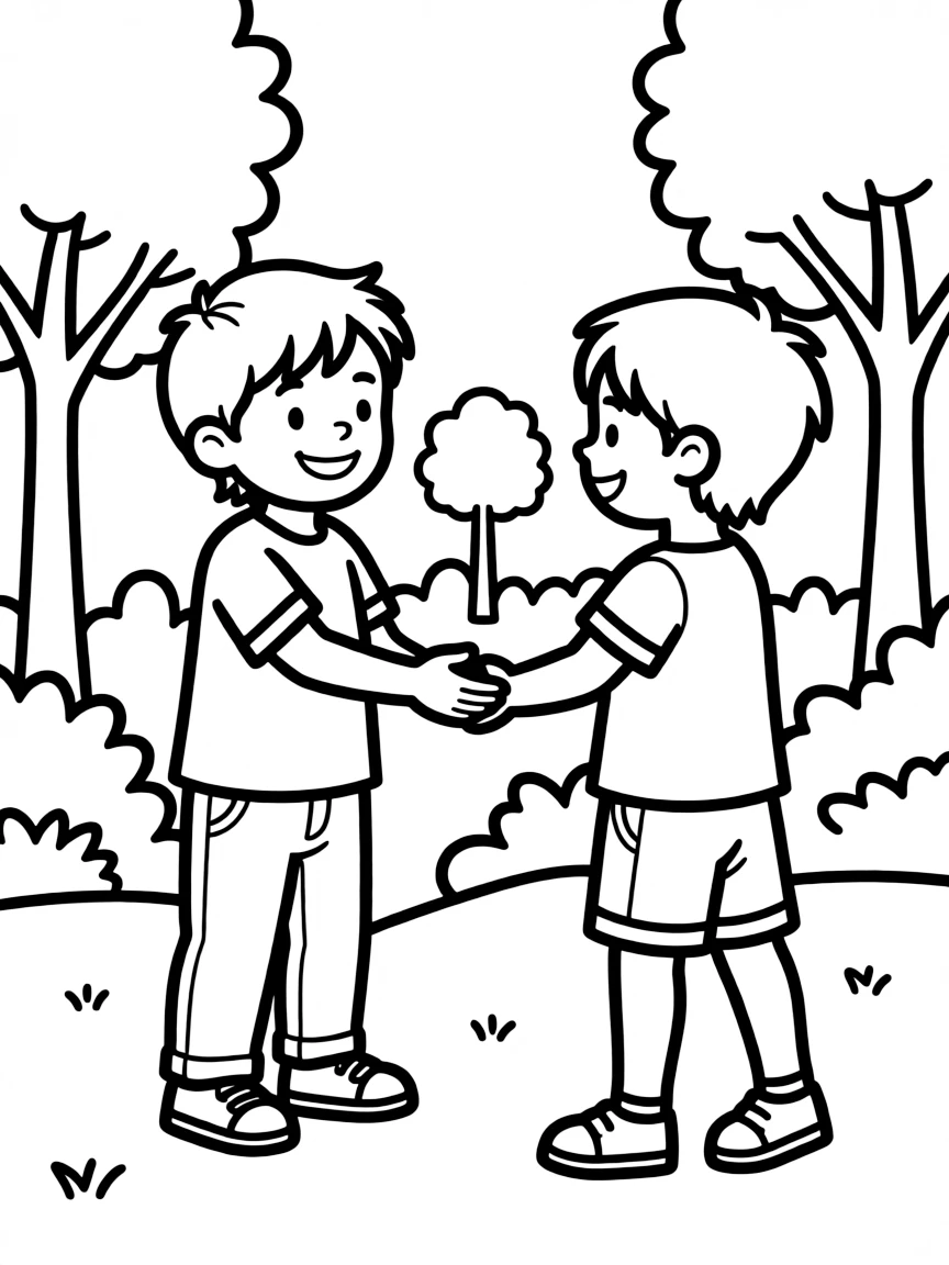 A child making a new friend.