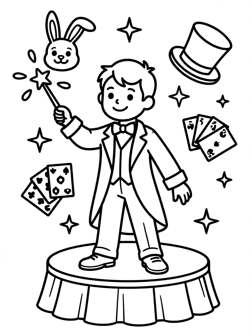 A child performing a magic show.