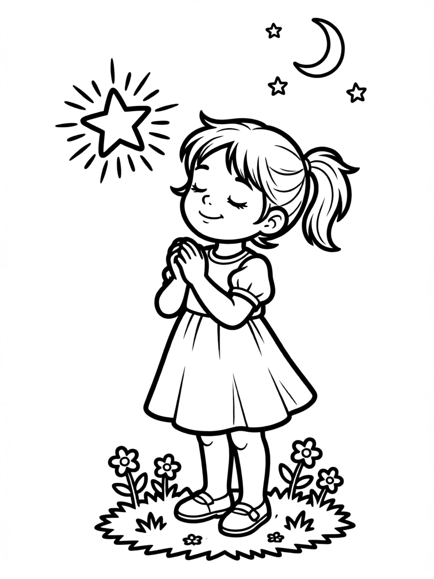 A child making a wish.