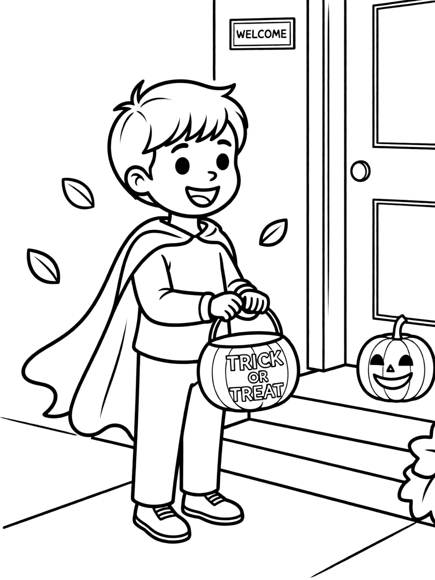 A child trick-or-treating.