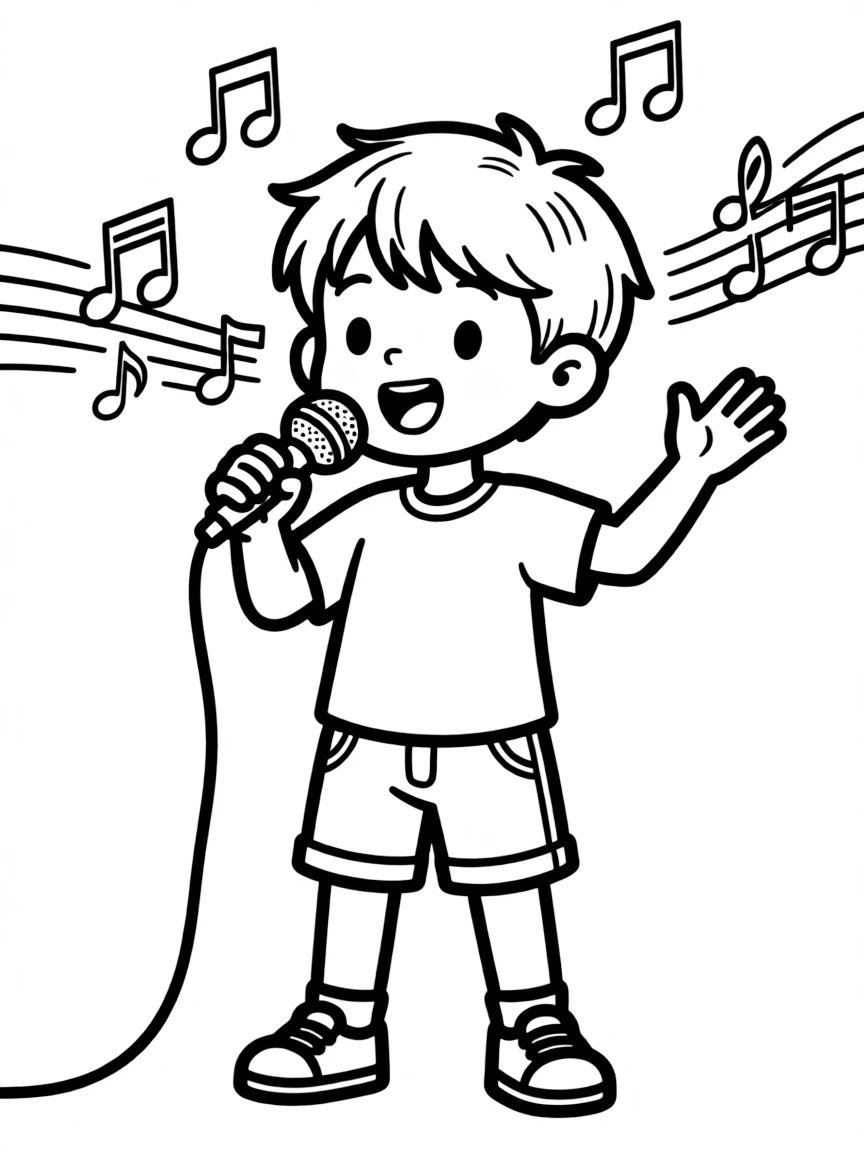 A child singing songs.
