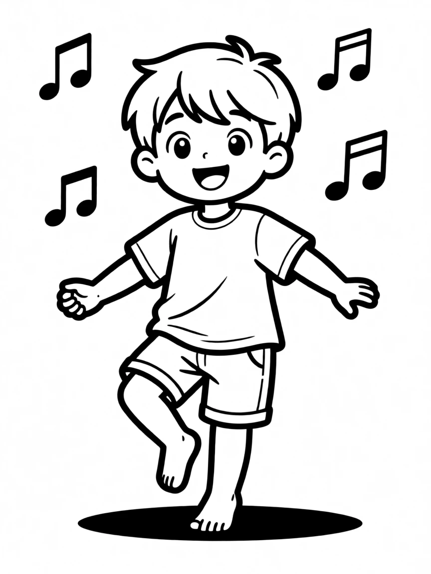 A child dancing around.
