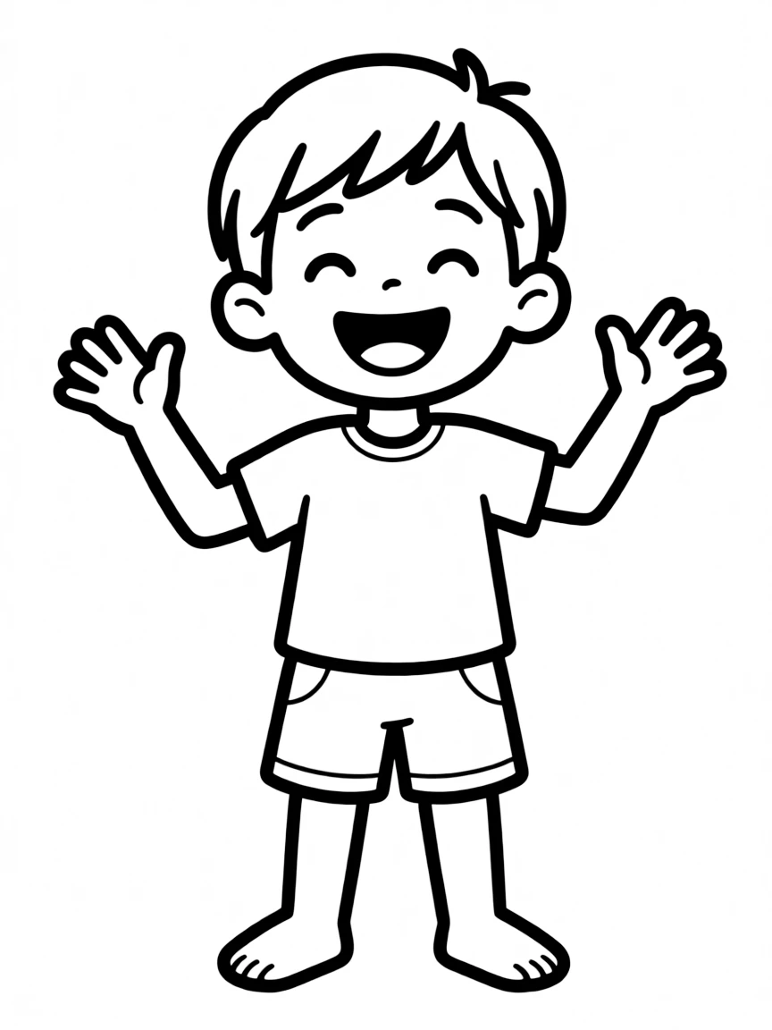 A child smiling wide.