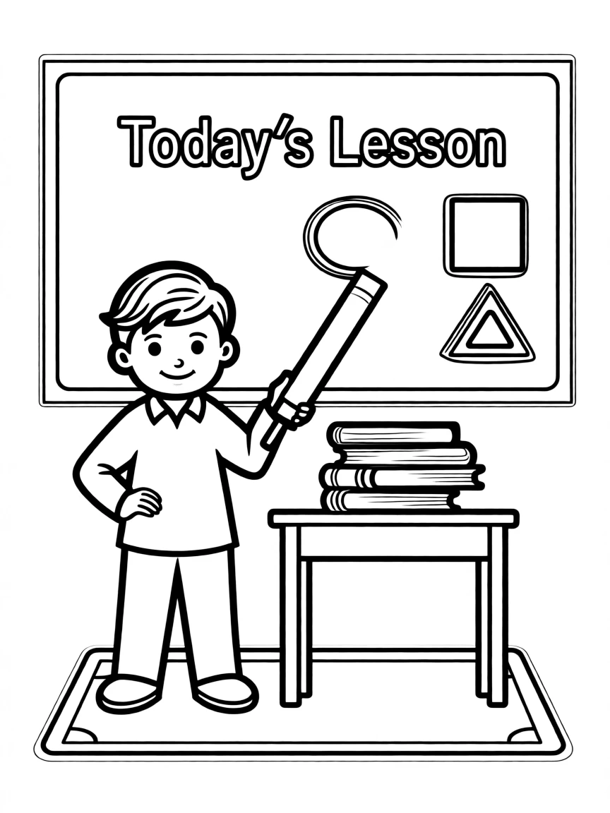 A child pretending to be a teacher.