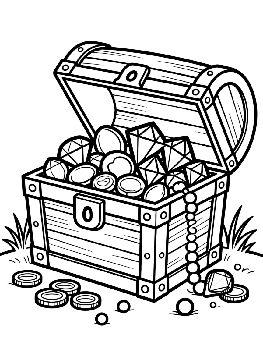 A treasure chest overflowing with gems.