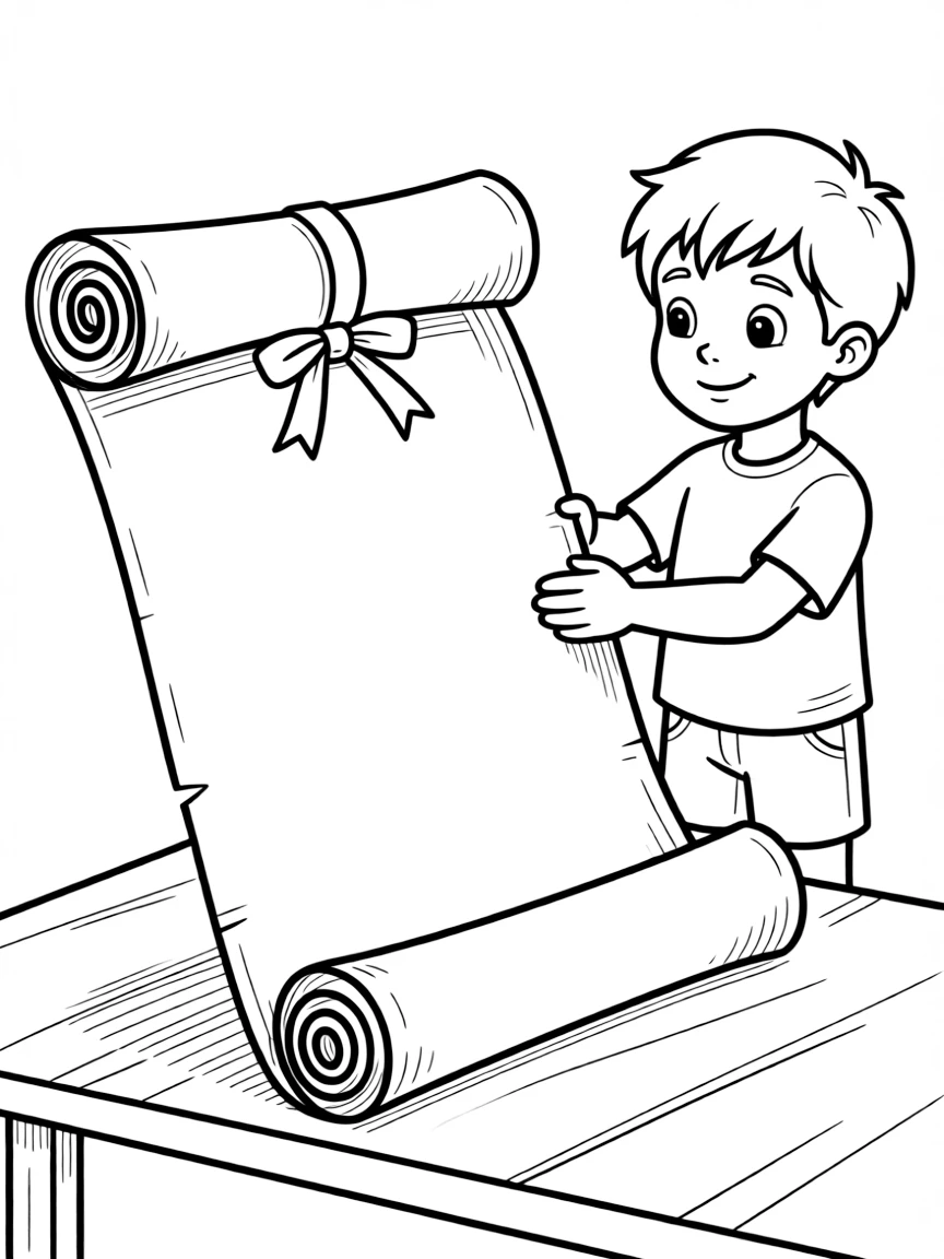 A secret map rolled up.
