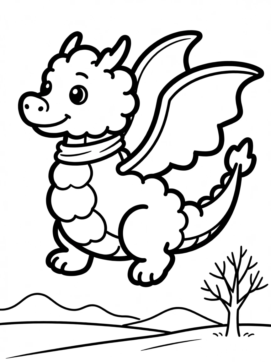 A friendly cloud shaped like a dragon.