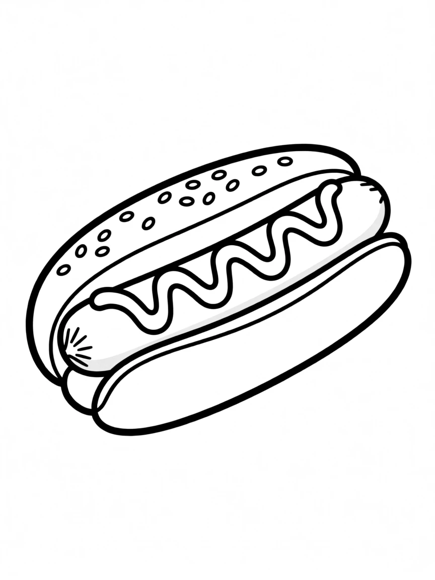 A hot dog with ketchup.